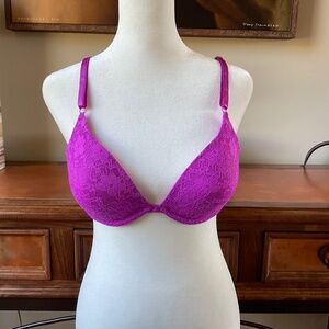 Rampage Intimates Lace Lightly Padded Bra. Size 34C. Orchid purple/pink.